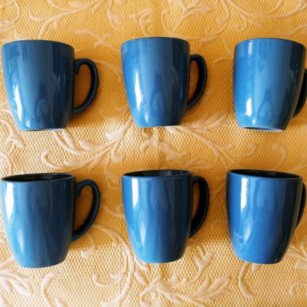 Set of 6 Corelle Serenity Blue Mugs